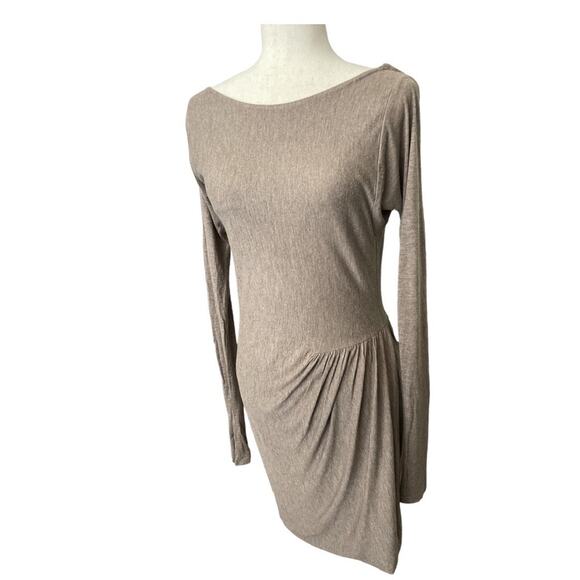 SALE! Rebecca Taylor Jersey Knit Taupe Bodycon Dress S - Picture 2 of 8